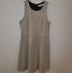 Sleeveless dress, loft, cream and black, size 10